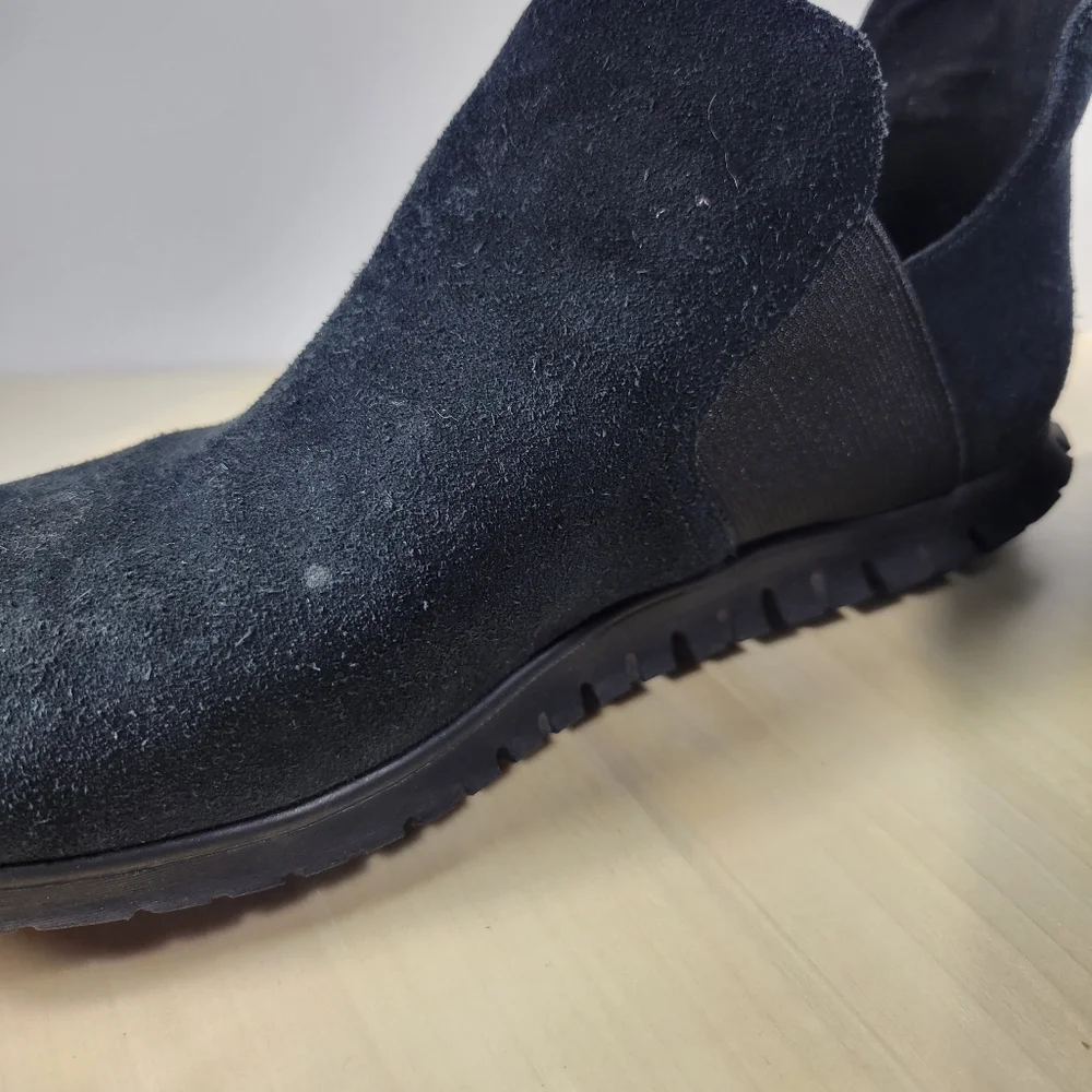 COLE HAAN ZeroGrand Black Suede Slip On Booties Boots Women's Size 8 - Picture 11 of 12